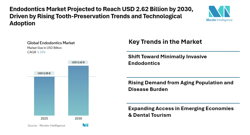 Endodontics Market Projected to Reach USD 2.62 Billion by 2030, Driven by Rising Tooth-Preservation Trends and Technological Adoption