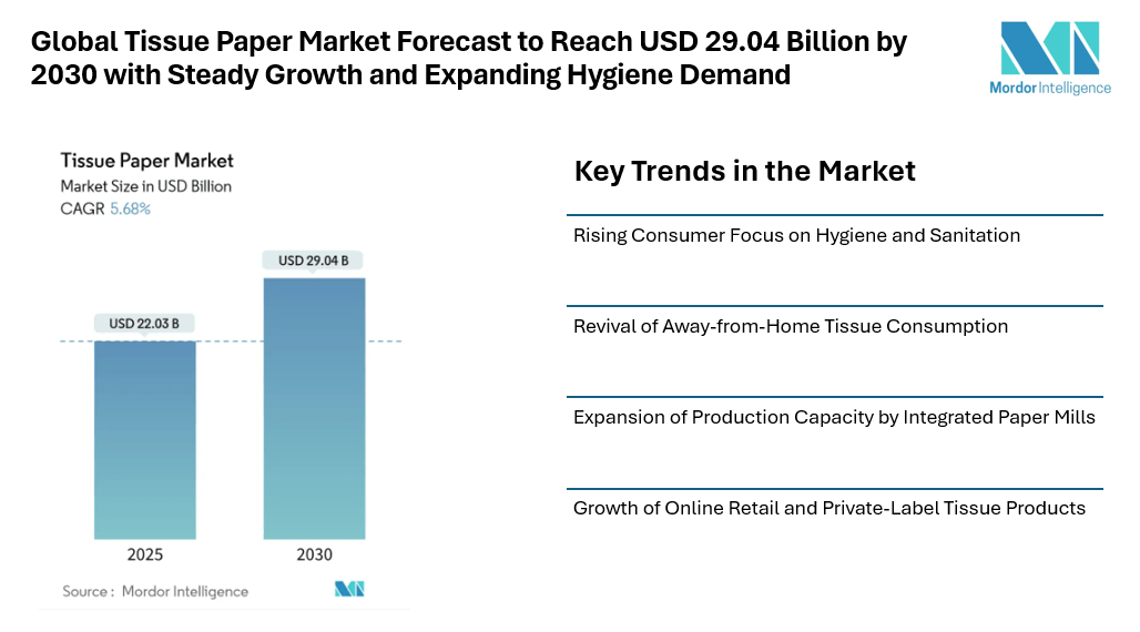 Tissue Paper Market Forecast to Reach USD 29.04 Billion by 2030 with Steady Growth and Expanding Hygiene Demand