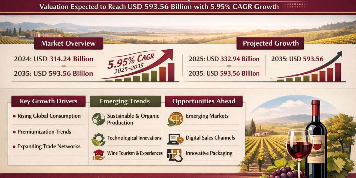 Global Wine Industry Outlook 2035: Valuation Expected to Reach USD 593.56 Billion with Expanding Consumer Demand